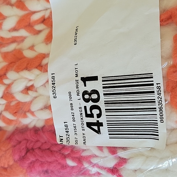 Anthropologie Brady Stocking - chunky boho knit - size L- orange/red/cream - Picture 11 of 11